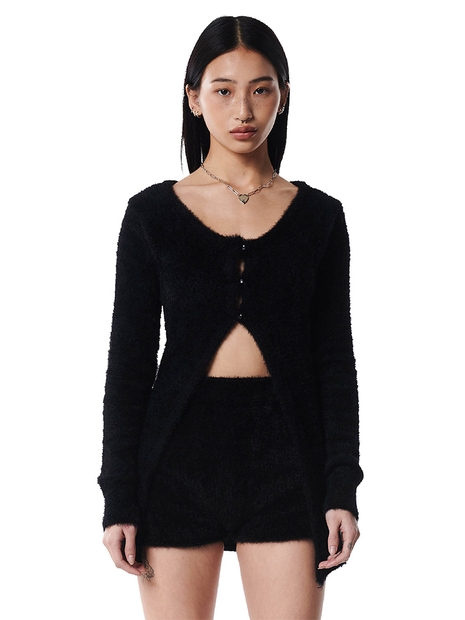 ANGORA LONG CARDIGAN_BLACK