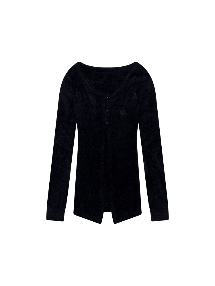 ANGORA LONG CARDIGAN_BLACK