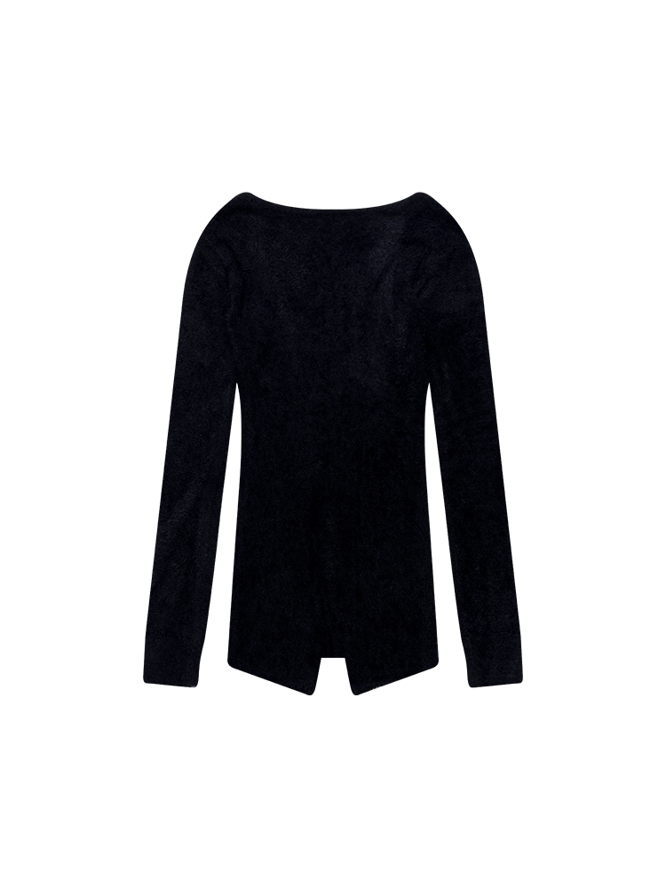 ANGORA LONG CARDIGAN_BLACK