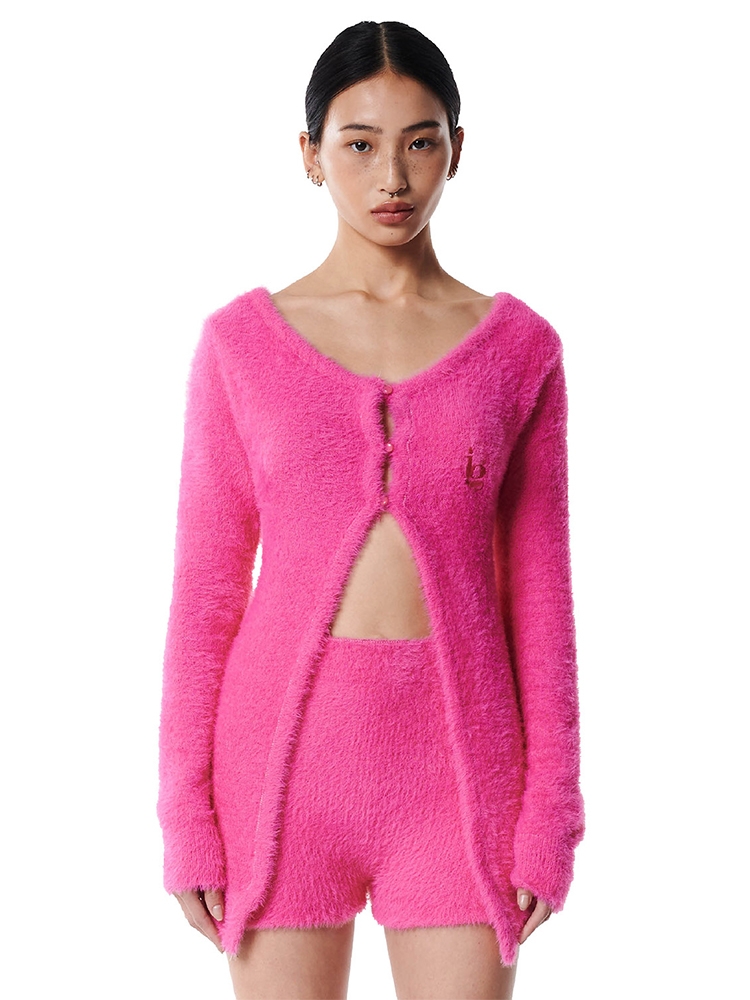 ANGORA LONG CARDIGAN_PINK