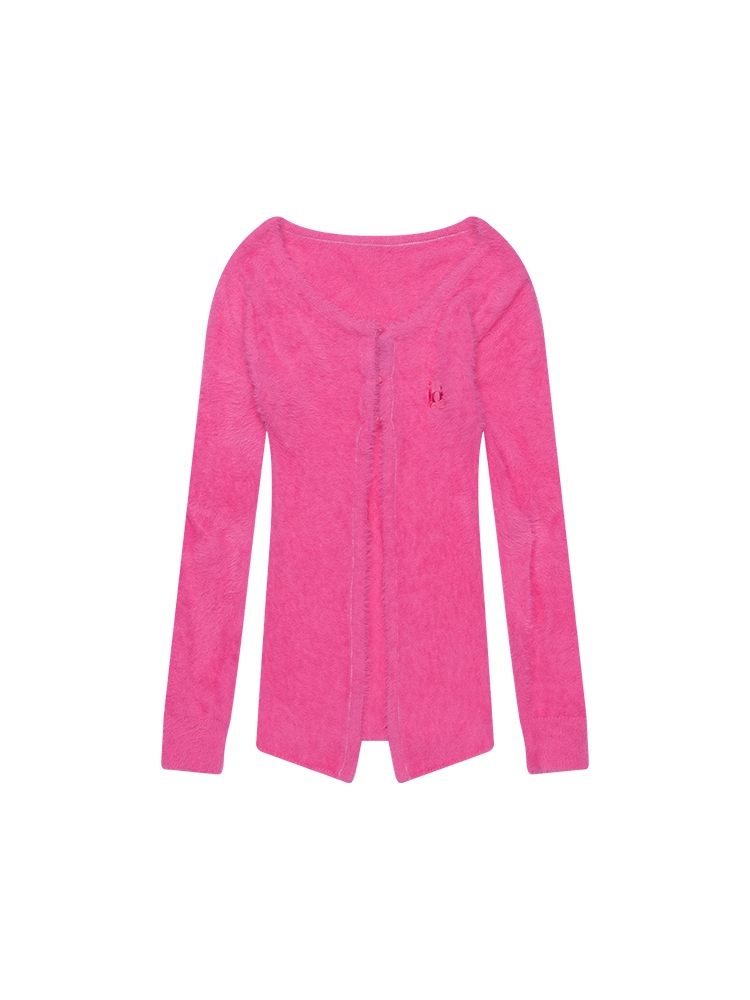 ANGORA LONG CARDIGAN_PINK