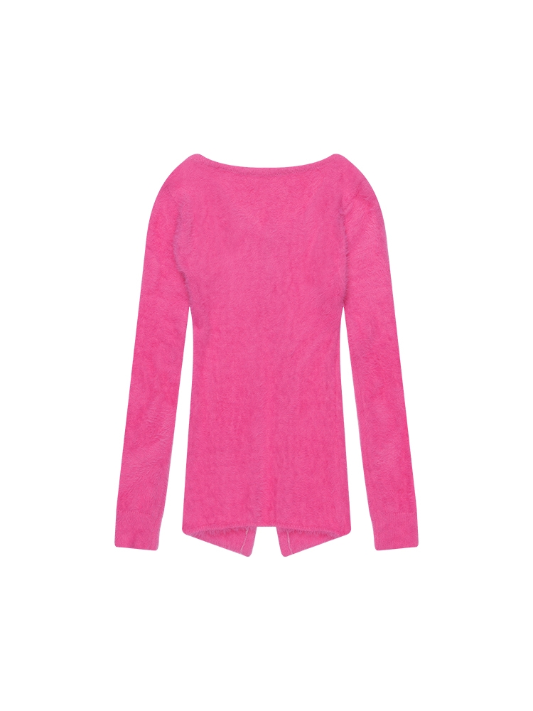 ANGORA LONG CARDIGAN_PINK