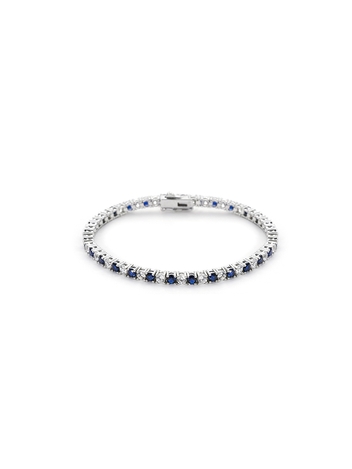 One by one blue tennis  bracelet