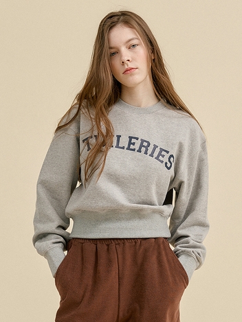 (WOMEN) Tuileries Cropped Sweatshirt_Melange Grey