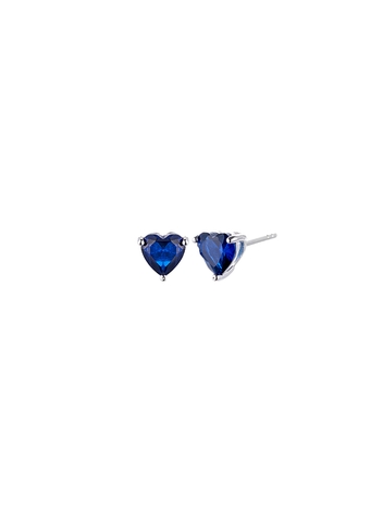 Blue heart earring