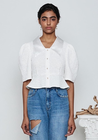 PEPLUM BLOUSE WHITE