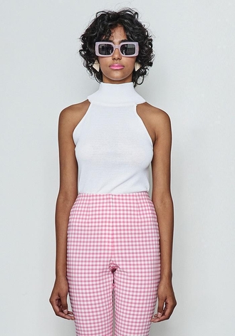 HALTER NECK SLEEVELESS KNIT - White