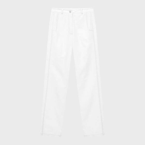 Heart Point Pocket Pants White WBBSPA018WH