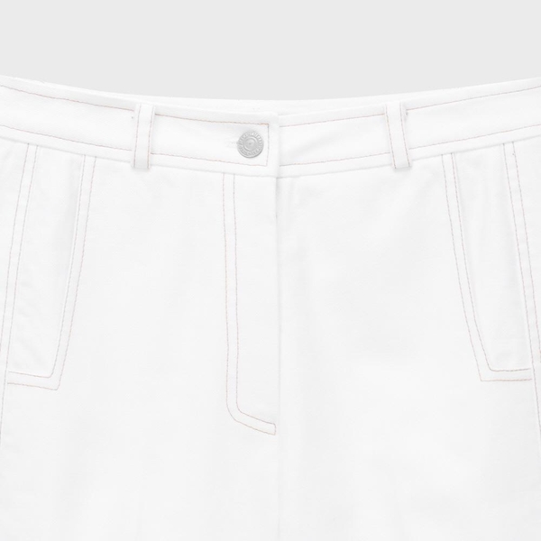 Heart Point Pocket Pants White WBBSPA018WH