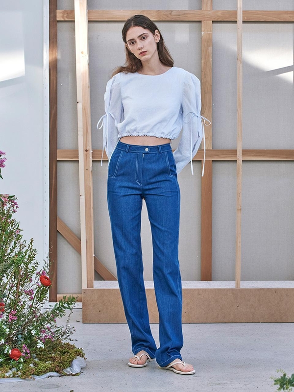 Heart Point Pocket Pants Blue WBBSPA018BL