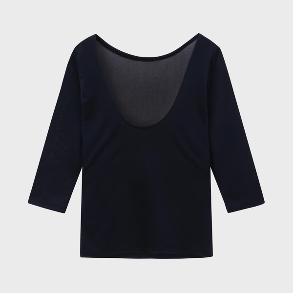 Back Oval Neckline Point Top Navy WBBSTP013NV