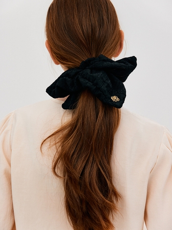 Square Logo Scrunchie_Black