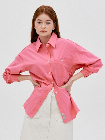 L Loose fit One Pocket Shirt_Pink