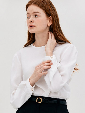 L Dahlia Jewel Blouse_White