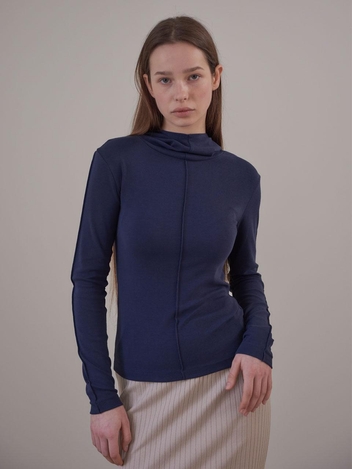 Hoodie Line Top (Navy)