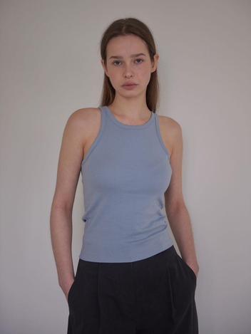 [1차] Curved Rib Sleeveless (Fog Blue)