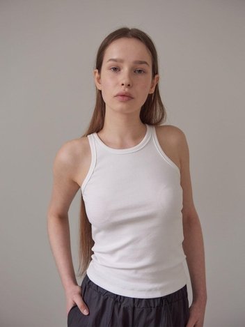 [4차] Curved Rib Sleeveless (White)