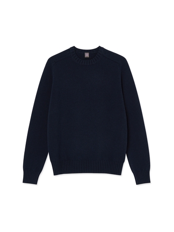 Merinowool Saddle Crewneck_Navy