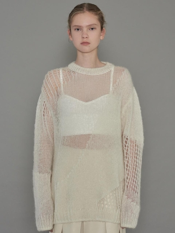 [주말특가]KID MOHAIR NETTING KNIT TOP