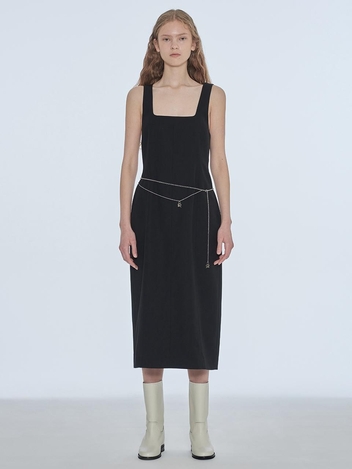 [주말특가]CURVED SILHOUETTE DRESS_BLACK