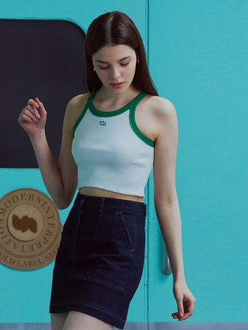 TULIP LOGO CONTRAST CROP TOP_WHITE [U3S0X40610]