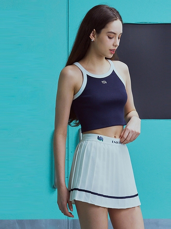 TULIP LOGO CONTRAST CROP TOP_NAVY [U3S0X40655]