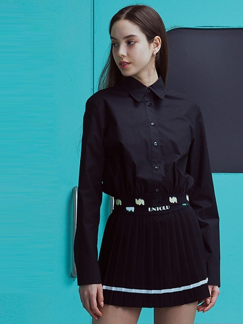 TULIP LOGO CROP SHIRTS_BLACK [U3S0B40499]
