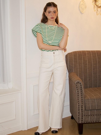 Wide Denim Pants_ White