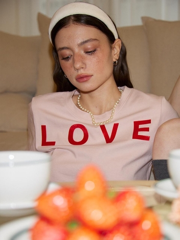 Love Crop T_ Pink