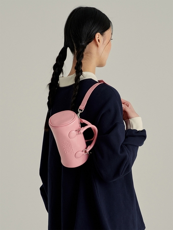 LOG BAG_candy pink crinkle