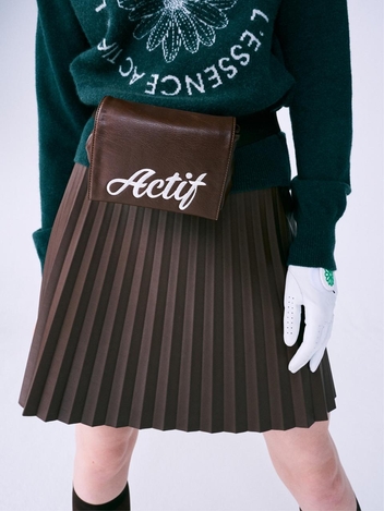 [위즈특가]FAUX LEATHER ACTIF BELT BAG_BROWN