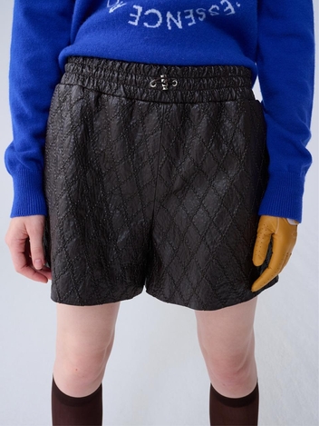 [위즈특가]FAUX LEATHER SHORTS_BROWN