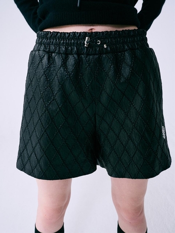 [위즈특가]FAUX LEATHER SHORTS_BLACK