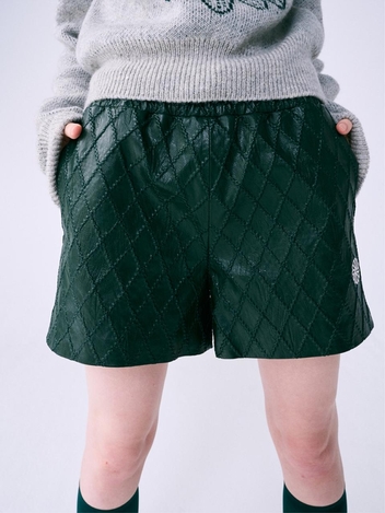 [위즈특가]FAUX LEATHER SHORTS_DEEP GREEN