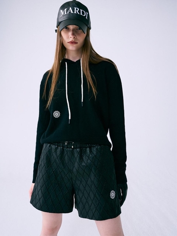 [위즈특가]HOODIE KNIT TOP SOLID_BLACK