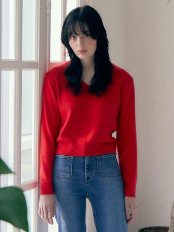 Merino Wool V-Neck Knit VC2312PO001M