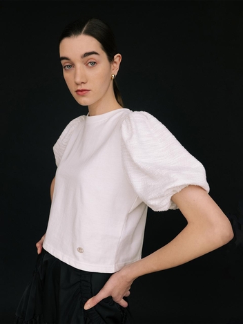 CO PUFF CROP T-SHIRT_WHITE