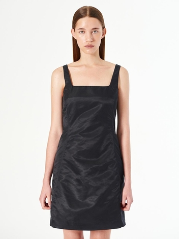 NYLON CURVED DRESS_BLACK