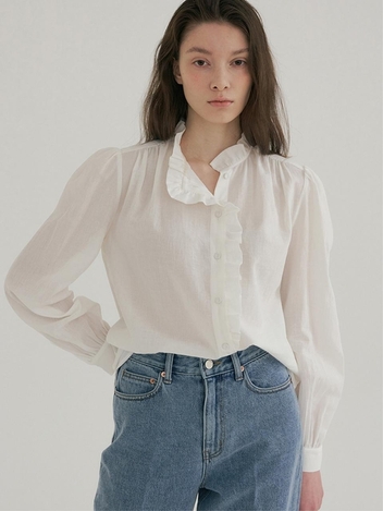[단독] Ruffle Blouse_White