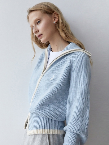 [1차][23ss ver.] OPEN ZIPPED CARDIGAN_SKY BLUE