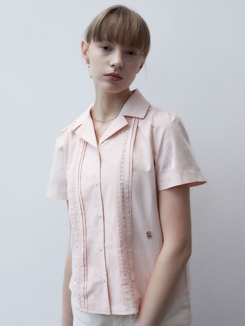 ELLY LACE PUFF BLOUSE_PINK