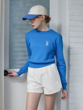 JACQUARD ROUND NECK LONG SLEEVE KNIT_COBALT