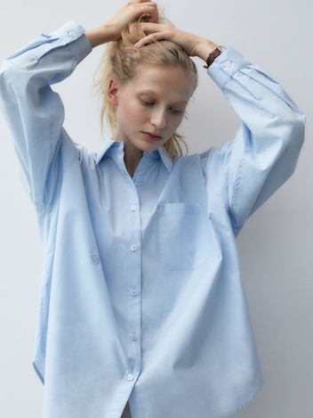 PASTEL OVERSIZED COTTON SHIRT_SKY BLUE