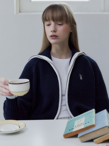 [4차][23ss ver.] OPEN ZIPPED CARDIGAN_ NAVY