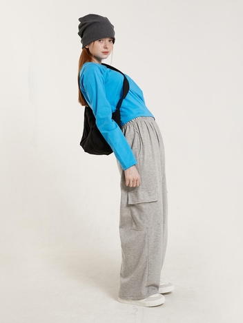 HIP CARGO PANTS_MELANGE GREY