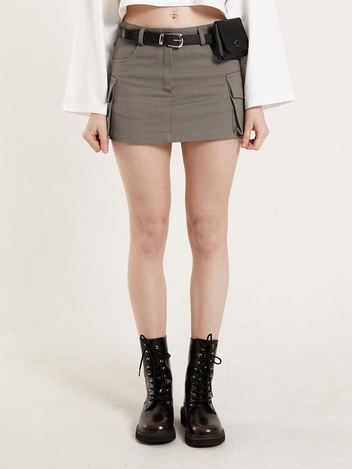 CARGO MINI SKIRT_GREY