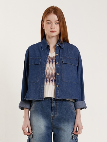 CROPPED POCKET SHIRT_INDIGO