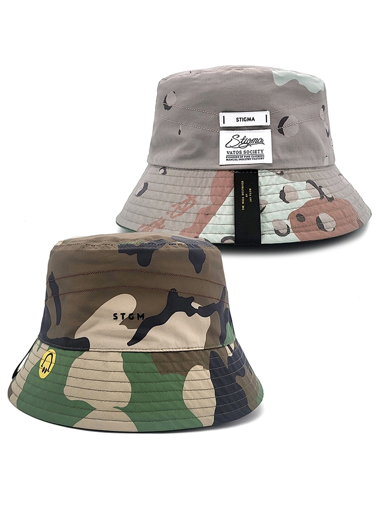 23SS CAMO REVERSIBLE BUCKET HAT WOODLAND/DESERT