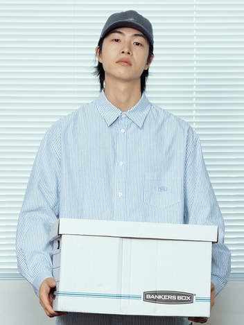 옥스포드 스트라이프 셔츠 블루