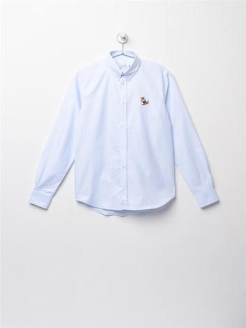 메종키츠네 드레스드 폭스 셔츠 KM00488WC2010 Light Blue